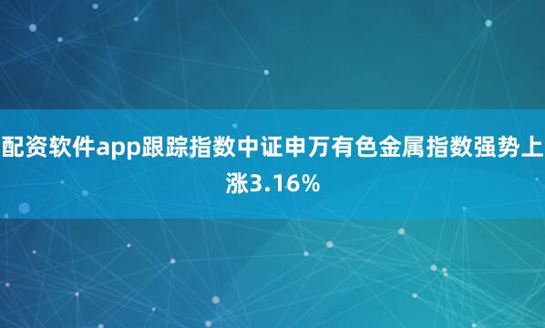 配资软件app跟踪指数中证申万有色金属指数强势上涨3.16%